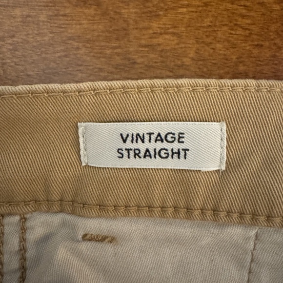 J. Crew "Vintage Straight" Size 29 Solid Tan Mid-Rise Khaki Pants - EUC - Picture 4 of 5